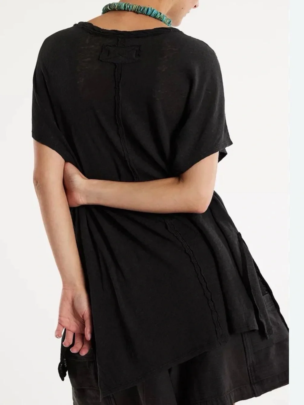 Free People We The Free Crystalle Tee. NWT. Black